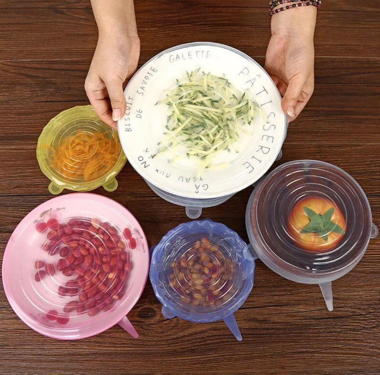 PACK DE 6 UNIDADES DE TAPAS DE SILICONA REUTILIZABLES - PLASTICFREE™