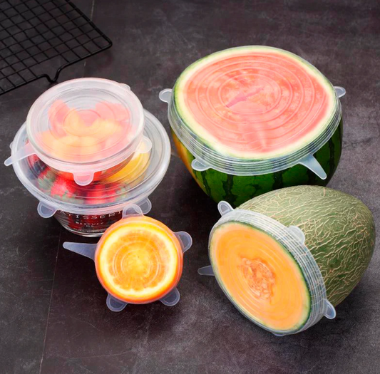 PACK DE 6 UNIDADES DE TAPAS DE SILICONA REUTILIZABLES - PLASTICFREE™